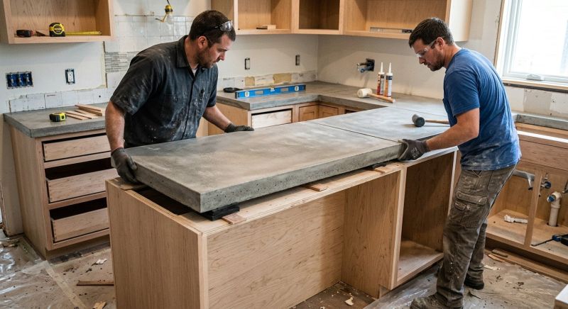 Concrete Counter Installation in Santa Rosa, CA