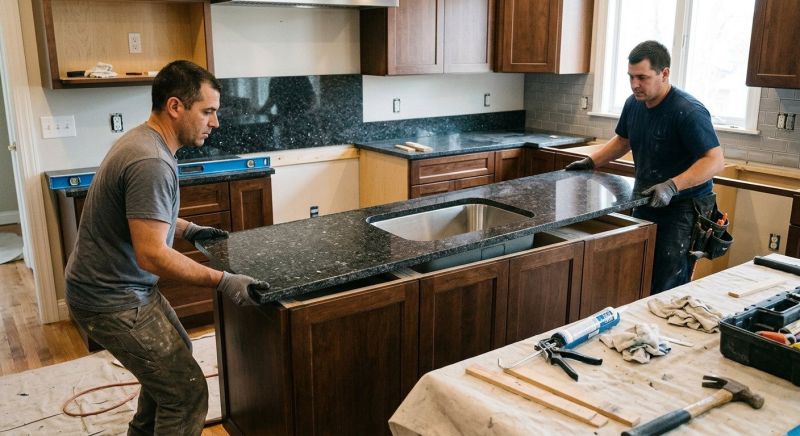 Granite Slab Installation in Sonoma County, CA
