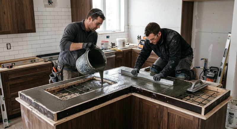 Cement Countertop Pouring in Marin County, CA