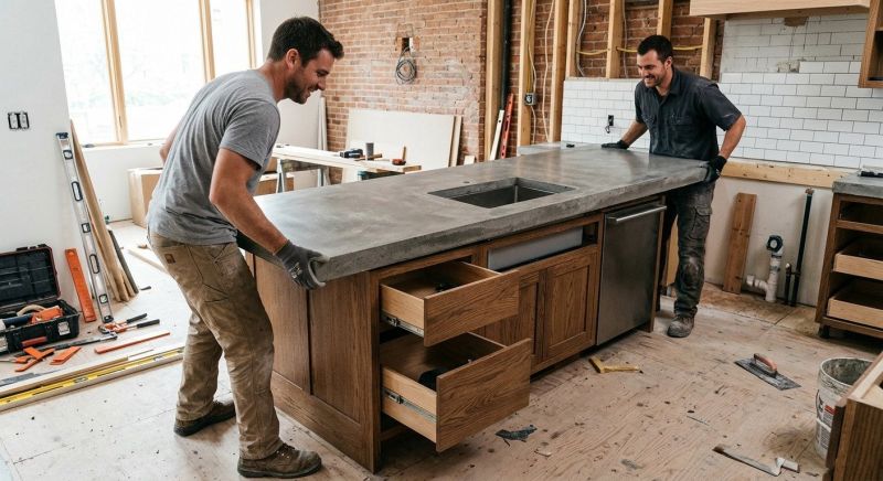 Poured Countertop Installation in Napa, CA