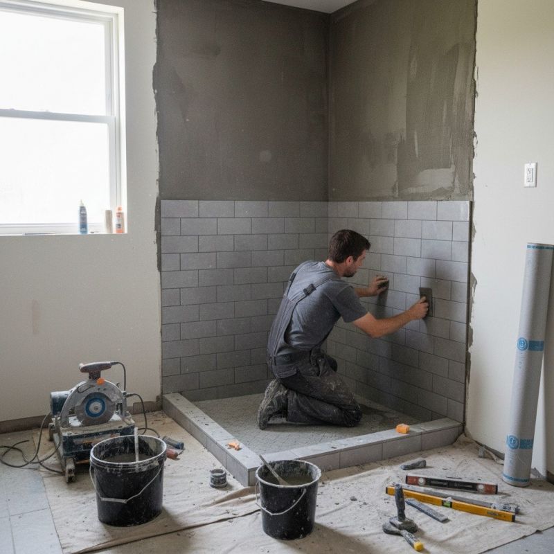 Tile Shower Floor Installation in Conroe, TX